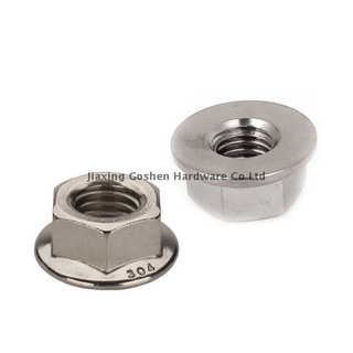 m10 x 1.25 metric stainless steel self locking non serrated flange nut for angle grinder