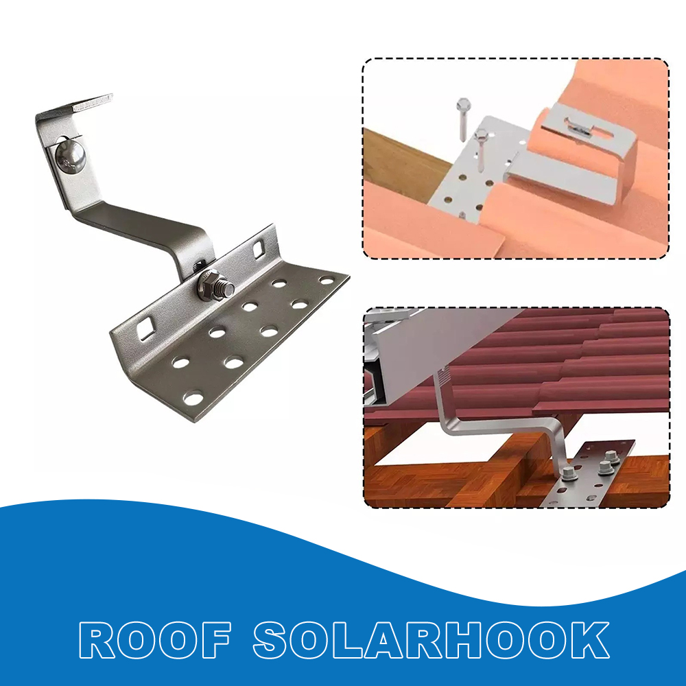 Stainless Steel Adjustable Solar Panel Brackets Roof Mounting Hook
